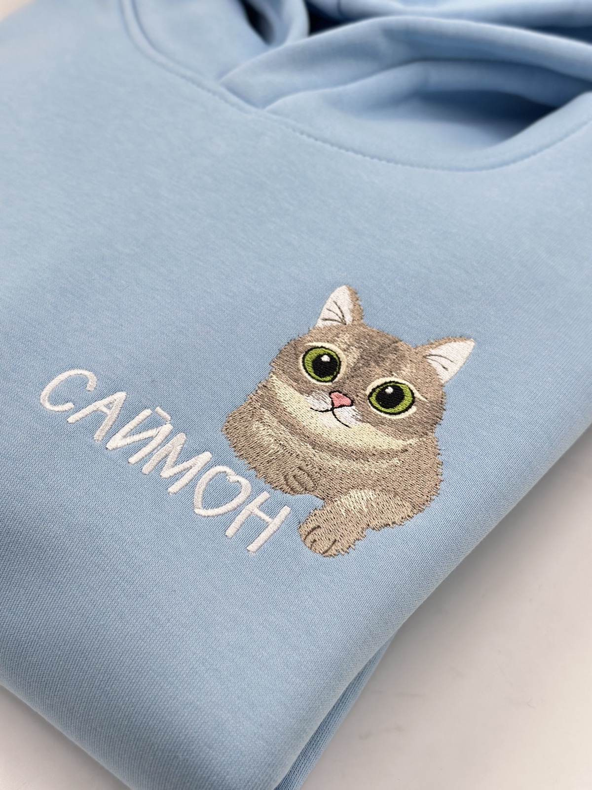 Худи с котом Саймоном — Художественная вышивка